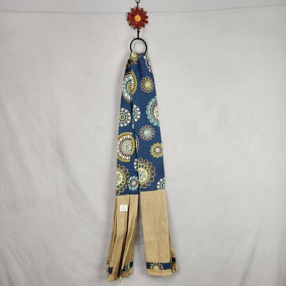 Kitchen Towel Boa Demdaco Blue Tan Floral Country Traditional New - Picture 2 of 7